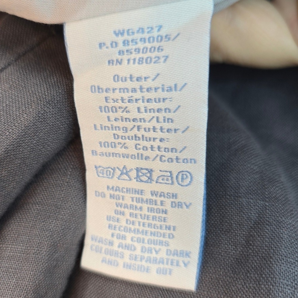 BODEN Linen A Line Skirt Sz 8L Gray Raised Embroidered Swiss Dots Preppy Coastal - Picture 8 of 12